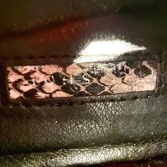 ♥️ Topshop UK 🇬🇧 Black and Cream Snakeskin Combat Boots. Size 8. GOOD AS NEW ! - Picture 10 of 11